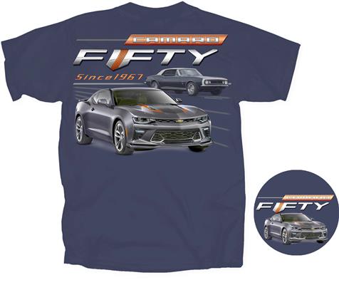 Chevrolet Camaro Fifty - Since 1967 T-Shirt Navy Blue 3X-LARGE DISCONTINUED - Click Image to Close