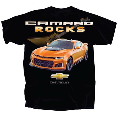 Camaro Rocks T-Shirt Black LARGE - Click Image to Close