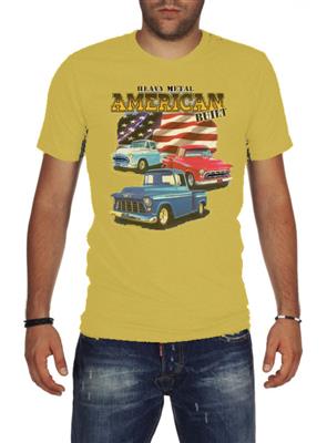 Chevy Trucks - Heavy Metal American Built T-Shirt Caramel 2X-LARGE - Click Image to Close