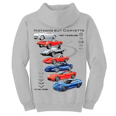 Nothing But Corvette Hoodie Grey LARGE - Click Image to Close