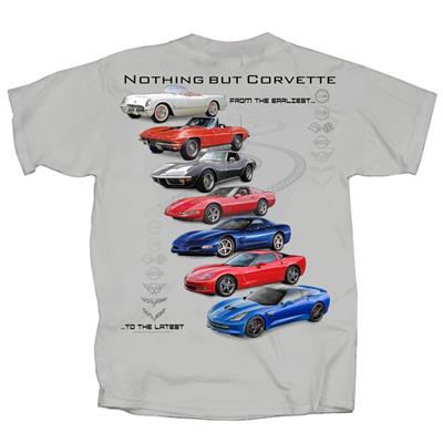 Nothing But Corvette T-Shirt Grey LARGE - Click Image to Close