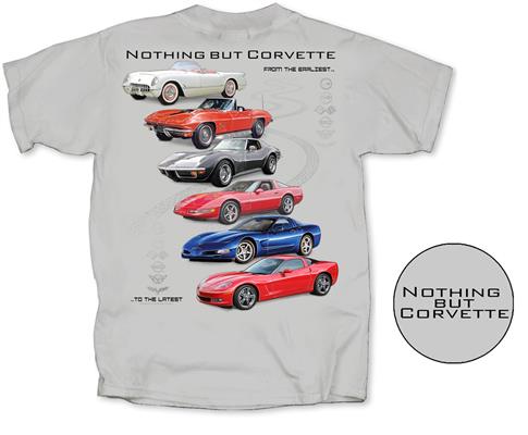 Nothing But Corvette T-Shirt Grey LARGE - Click Image to Close