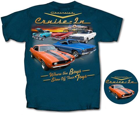 Chevrolet Cruise In Show Off T-Shirt Midnight Blue MEDIUM - Click Image to Close