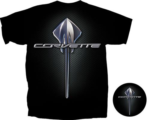 Corvette C7 Stingray Emblem T-Shirt Black X-LARGE - Click Image to Close