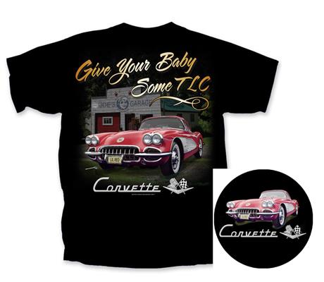 Corvette TLC T-Shirt Black SMALL DISCONTINUED - Click Image to Close