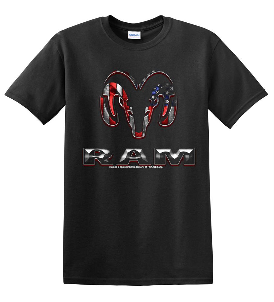Dodge Ram Patriotic T-Shirt Black LARGE - Click Image to Close