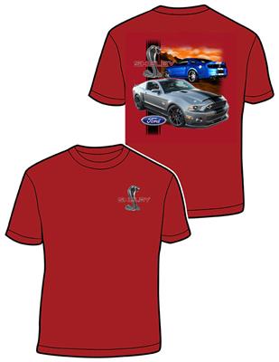 Ford Shelby Super Snake Mustang T-Shirt Red LARGE - Click Image to Close