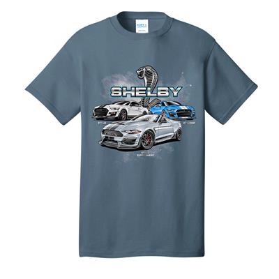 Mustang Shelby GT500s T-Shirt Blue LARGE - Click Image to Close