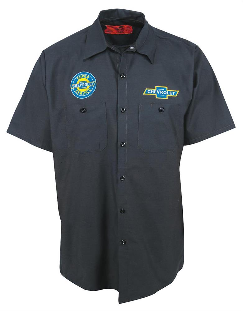 Chevrolet Crew Shirt Grey LARGE - Click Image to Close