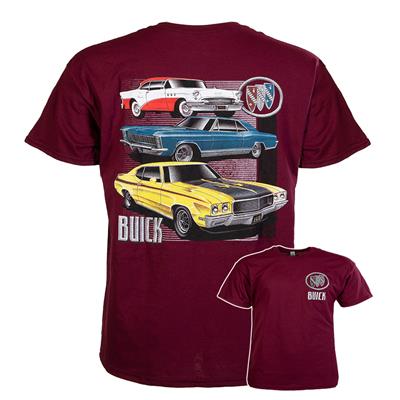 Buick Triple T-Shirt Maroon MEDIUM - Click Image to Close