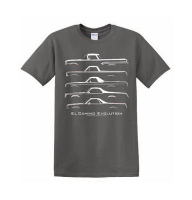 Chevrolet El Camino Evolution T-Shirt Grey LARGE - Click Image to Close