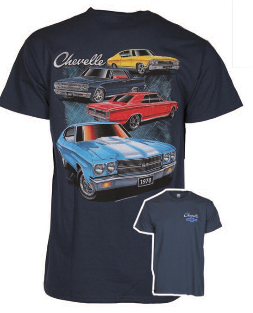 Chevrolet Chevelle 4 T-Shirt Blue LARGE - Click Image to Close