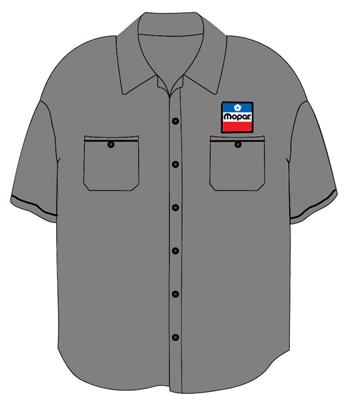 Mopar 1972 Logo Crew Shirt Grey LARGE - Click Image to Close