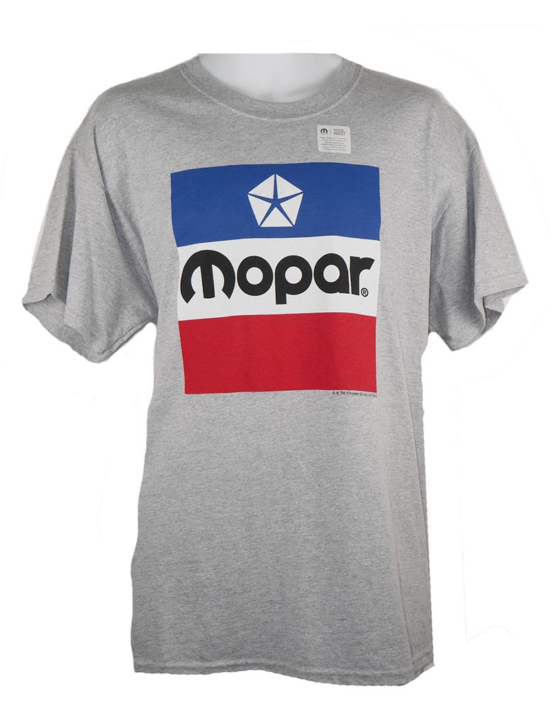 Mopar 1972 Logo T-Shirt Grey LARGE - Click Image to Close
