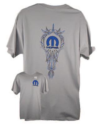 Mopar Pinstripe T-Shirt Grey MEDIUM - Click Image to Close