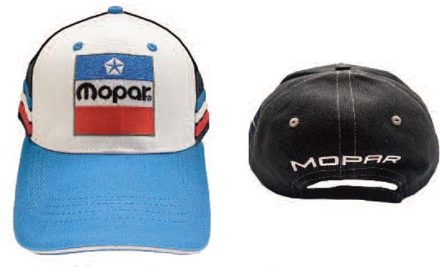Mopar 72 Badge Stripe Cap Black/White/Blue - Click Image to Close