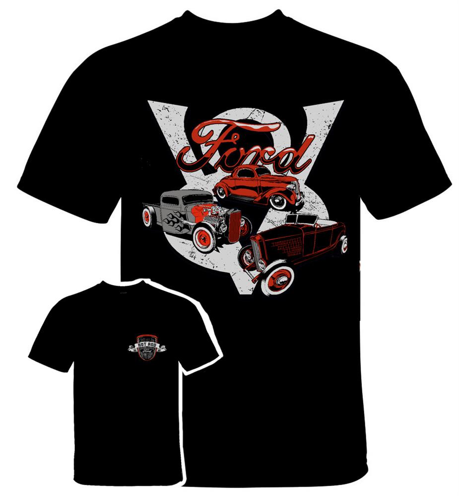 Ford Hot Rods 3 T-Shirt Black LARGE - Click Image to Close