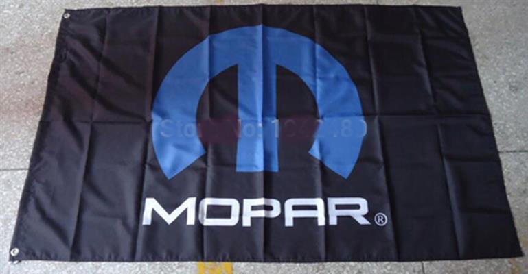 Mopar M Logo Flag Black 150x90cm - Click Image to Close