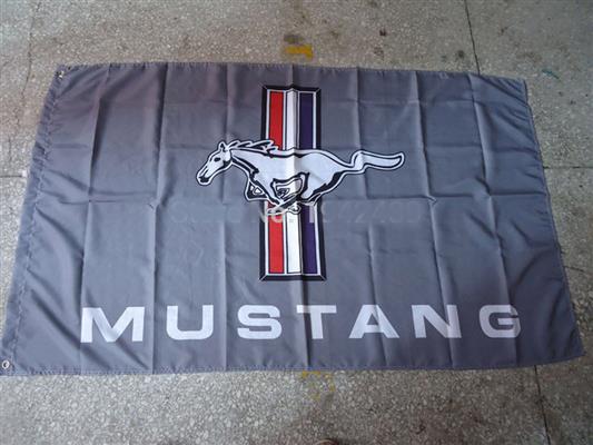 Mustang Flag Grey 150x90cm - Click Image to Close