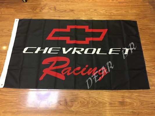 Chevrolet Racing Flag Black 150x90cm - Click Image to Close