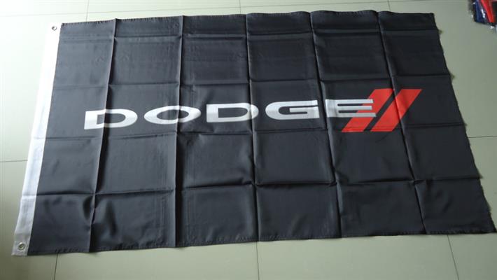 Dodge Flag Black 150x90cm - Click Image to Close