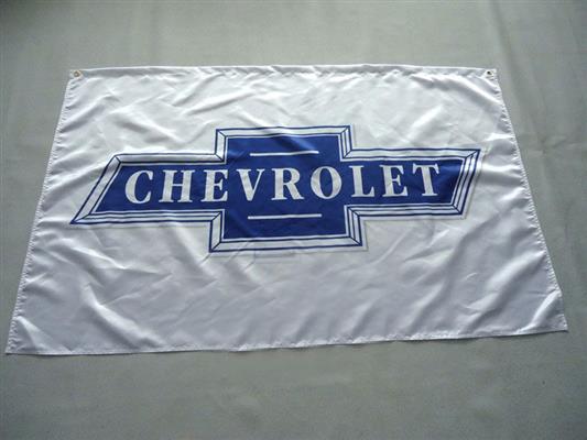 Chevrolet Bowtie Flag Blue on White 150x90cm - Click Image to Close