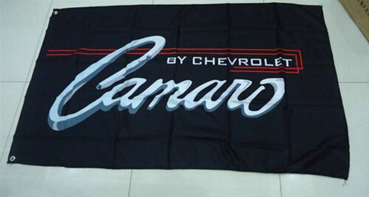 Camaro By Chevrolet Flag Black 150x90cm - Click Image to Close