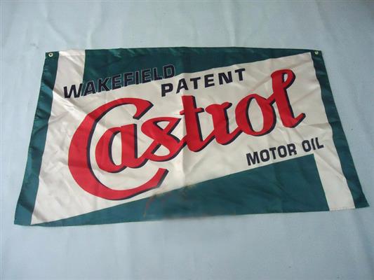 Castrol Motor Oil Flag Green/White 150x90cm - Click Image to Close