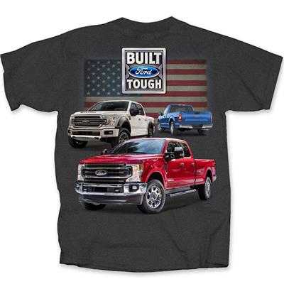 Ford 2020 F-Series Trucks Flag T-Shirt Red Grey LARGE - Click Image to Close
