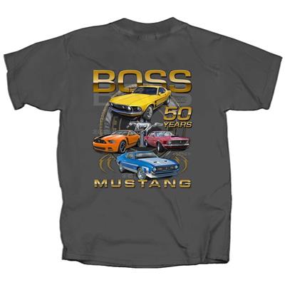 Boss Mustang 50 Years T-Shirt Charcoal X-LARGE DISCONTINUED - Click Image to Close