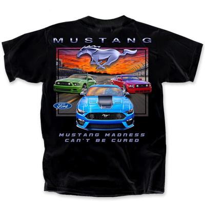 Ford Mustang Madness Can't Be Cured T-Shirt Black LARGE - Click Image to Close