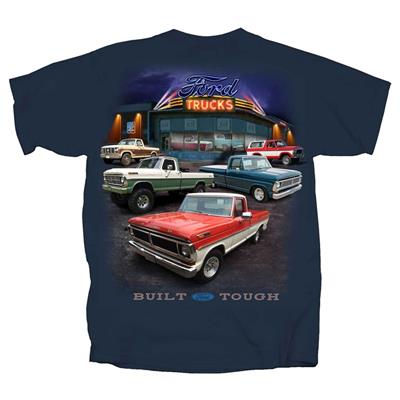 Ford Truck Showroom T-Shirt Blue SMALL - Click Image to Close
