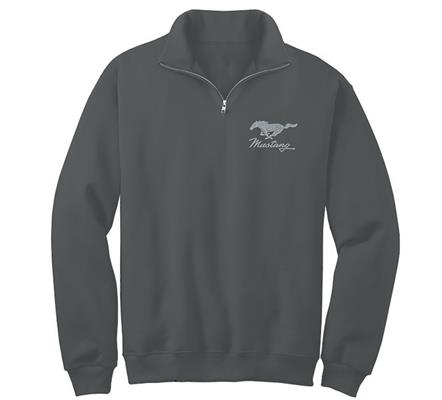 Ford Mustang Embroidered Fleece Sweat Charcoal LARGE - Click Image to Close