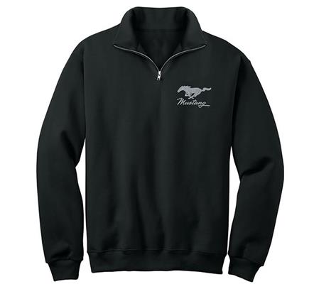 Ford Mustang Embroidered Fleece Sweat Black LARGE - Click Image to Close