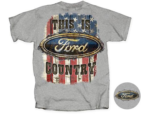 This Is Ford Country Flag T-Shirt Grey X-LARGE DISCONTINUED - Click Image to Close