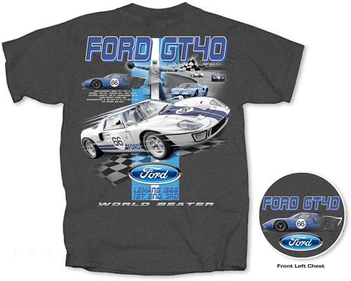 Ford GT40 World Beater T-Shirt Charcoal LARGE DISCONTINUED - Click Image to Close