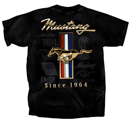 Mustang Since 1964 Emblem T-Shirt Black 2X-LARGE - Click Image to Close