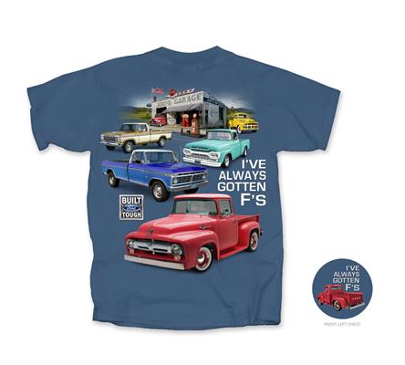Ford Trucks - I've Always Gotten F's T-Shirt Blue LARGE - Click Image to Close