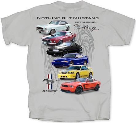 Nothing But Mustang T-Shirt Grey LARGE - Click Image to Close