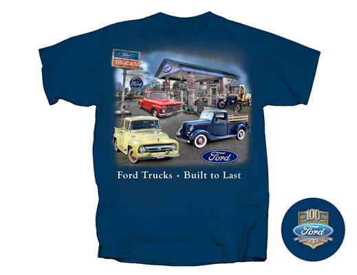 Ford Trucks - Built To Last T-Shirt Midnight Blue 3X-LARGE DISCONTINUED - Click Image to Close