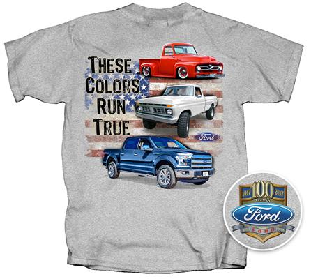 Ford Trucks - These Colors Run True T-Shirt Grey LARGE - Click Image to Close