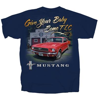 Mustang 66 TLC T-Shirt Navy Blue LARGE - Click Image to Close