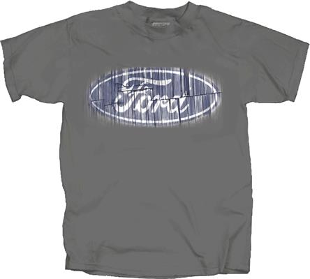 Ford Distressed Logo T-Shirt Grey MEDIUM DAMAGED - Click Image to Close
