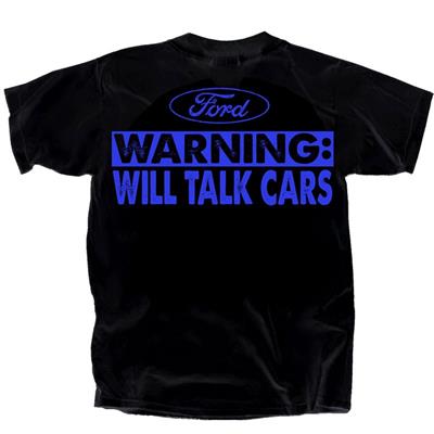 Ford Will Talk Cars T-Shirt Black 2X-LARGE - Click Image to Close