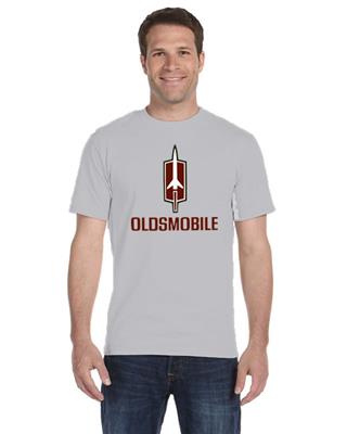 Oldsmobile 1960s Logo T-Shirt Ice Grey LARGE - Click Image to Close