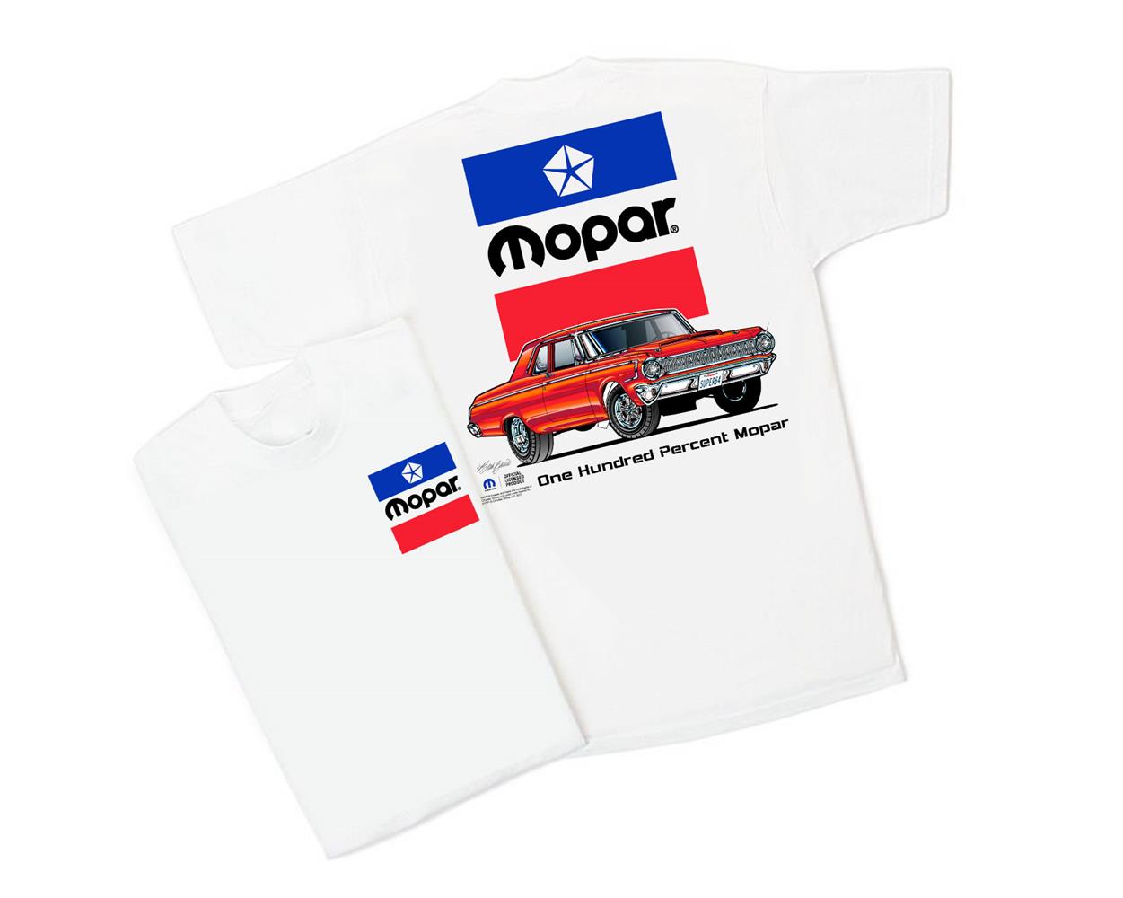 Mopar 64 - One Hundred Percent Mopar T-Shirt White LARGE - Click Image to Close