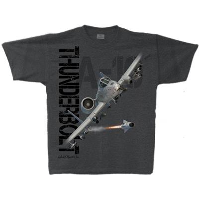 A-10 Thunderbolt T-Shirt Charcoal Grey YOUTH SMALL 6-8 - Click Image to Close