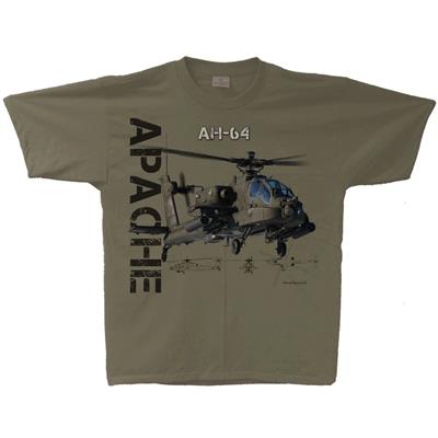 AH-64 Apache T-Shirt Green 3X-LARGE - Click Image to Close