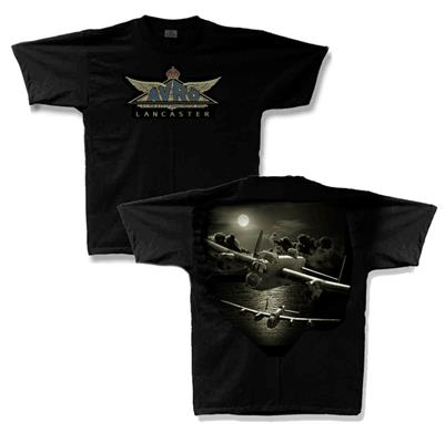 Avro Lancaster 25th Anniversary T-Shirt Black X-LARGE - Click Image to Close
