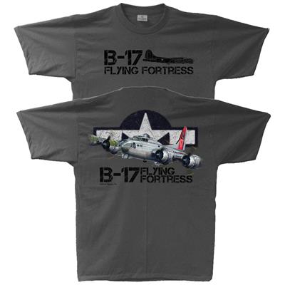 B-17 Flying Fortress T-Shirt Charcoal LARGE - Click Image to Close